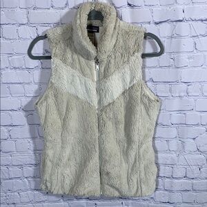 Patagonia Womens Pelage Vest Cream Size S Fleece Outdoor Camping Layer Full Zip